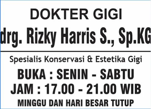 Dokter Gigi drg. Rizky Harris Setyawibawa, SpKG (RHS dental care)