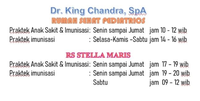 jadwal praktek dr. King Chandra spa