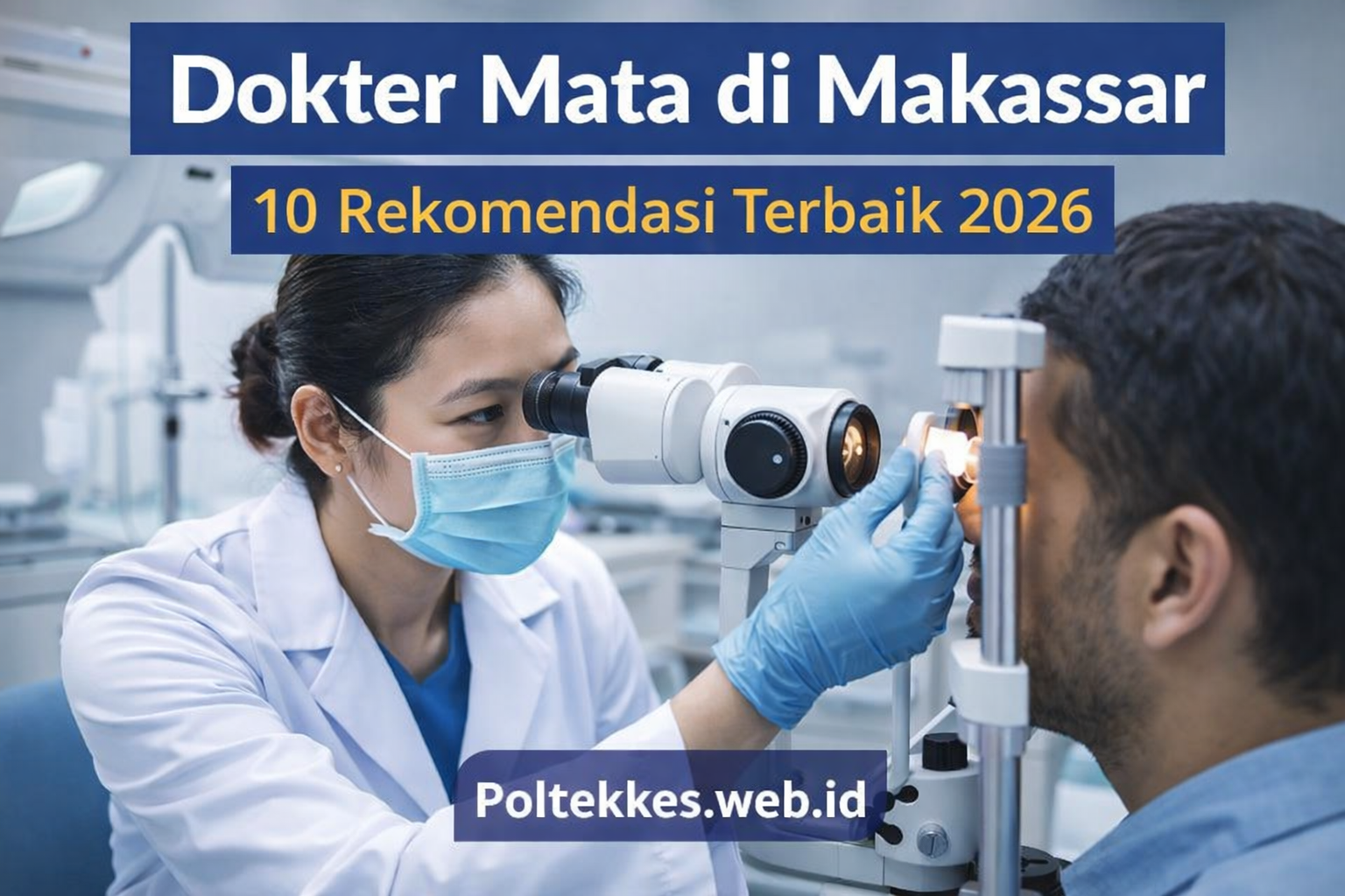 dokter mata di makassar sedang memeriksa kesehatan mata pasien di klinik mata