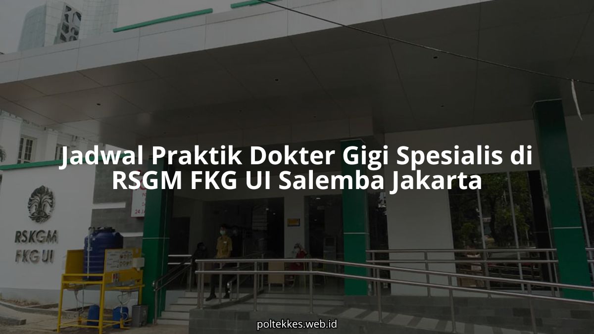 Ruang praktik dokter gigi spesialis yang modern dan steril di RSGM FKG UI Salemba Jakarta.