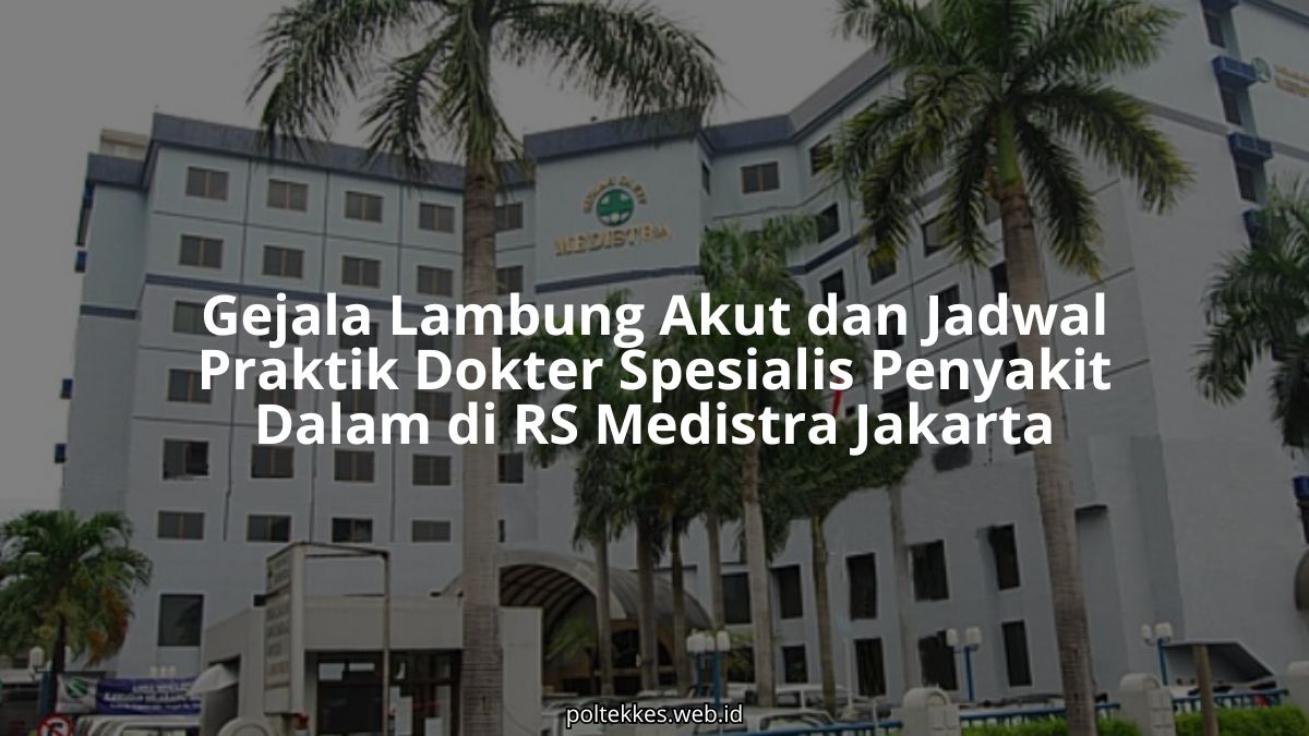 Ruang konsultasi spesialis penyakit dalam di RS Medistra Jakarta yang privat dan higienis.
